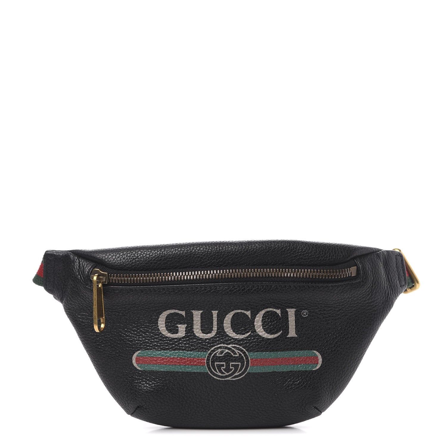 Gucci Grained Calfskin Small Logo Belt Bag Black 1 of 10