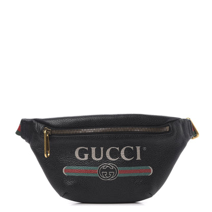 Gucci Grained Calfskin Small Logo Belt Bag Black 1 of 10