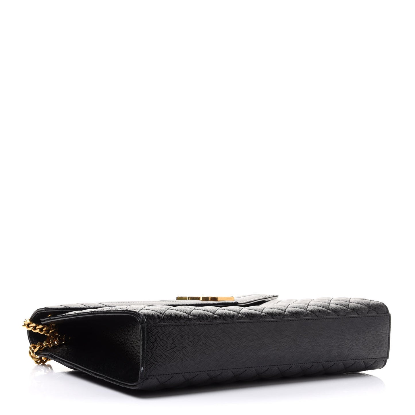 Grain De Poudre Textured Mixed Matelasse Large Triquilt Monogram Satchel Black