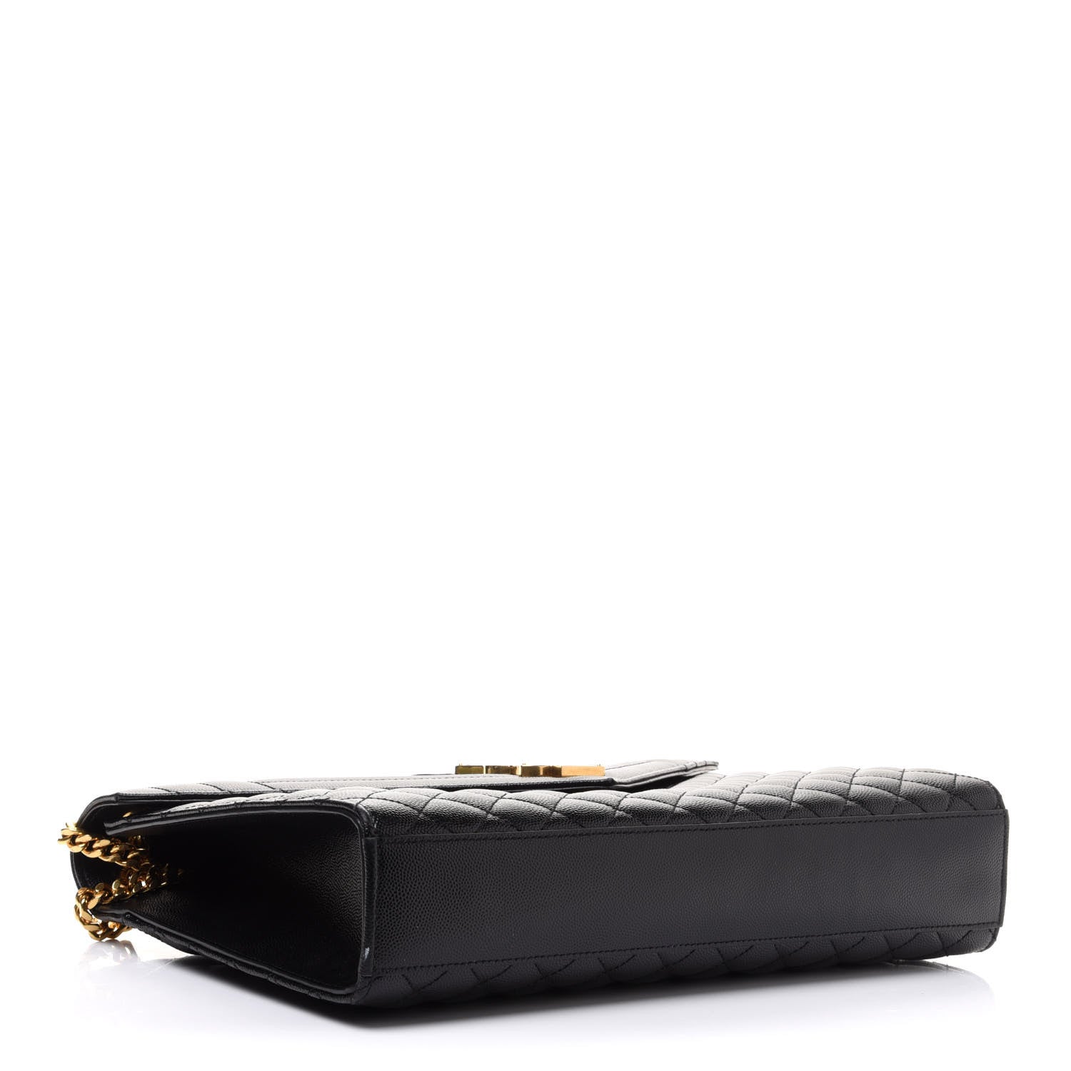 Saint Laurent Grain De Poudre Textured Mixed Matelasse Large Triquilt Monogram Satchel Black 4 of 13