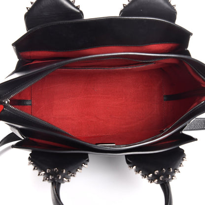 Christian Louboutin Grained Calfskin Studded Large Eloise Satchel Black 6 of 7
