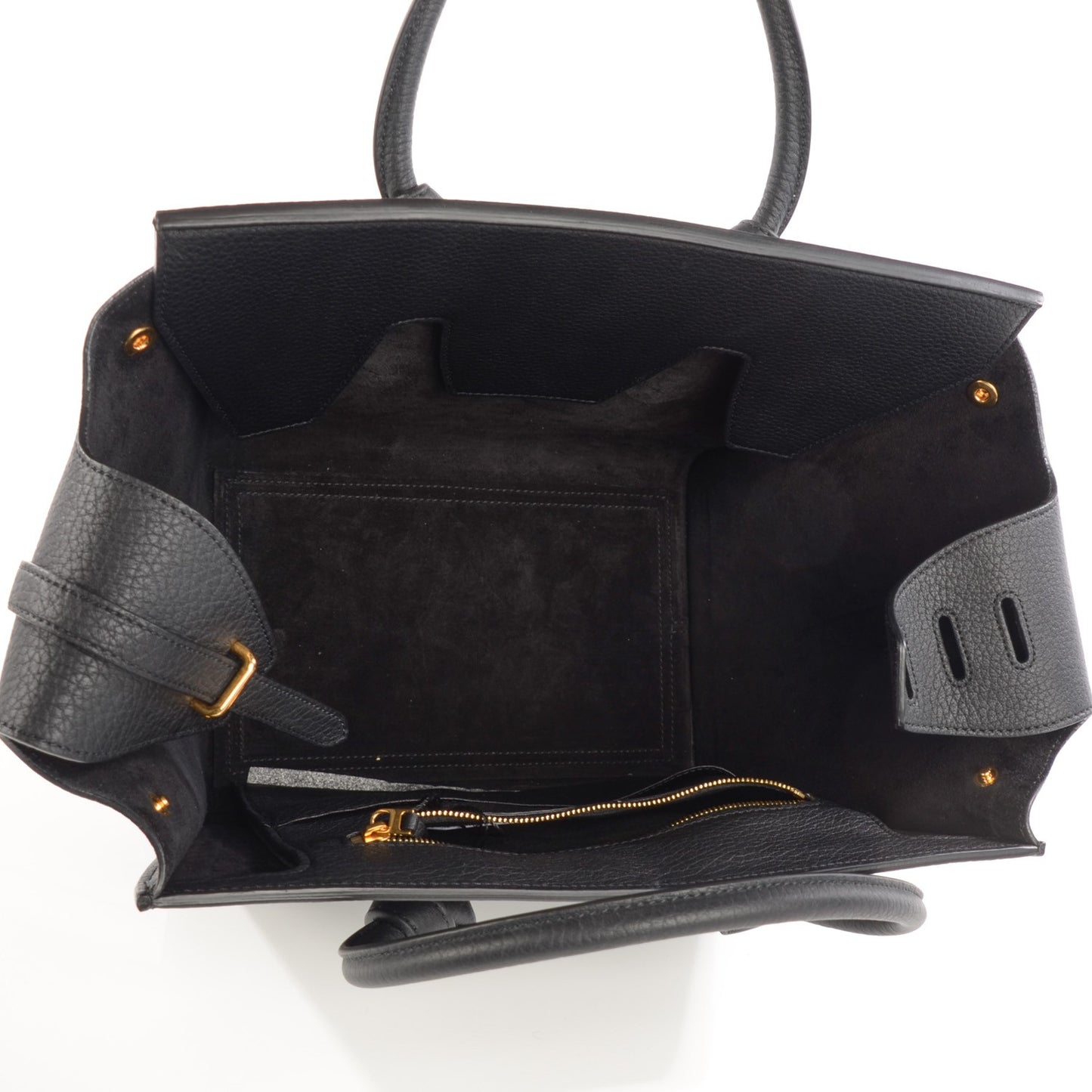 Crisped Calfskin Mini Tie Tote Black