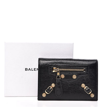 Balenciaga Agneau Giant 12 Gold Hardware Card Case Black 7 of 7