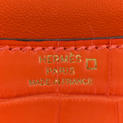 Hermes Matte Alligator Constance 18 Rouge Indien 7 of 14