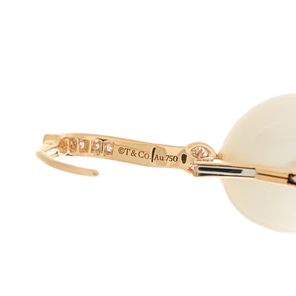 Tiffany 18K Rose Gold Diamond South Sea Pearl Noble Drop Earrings 4 of 5