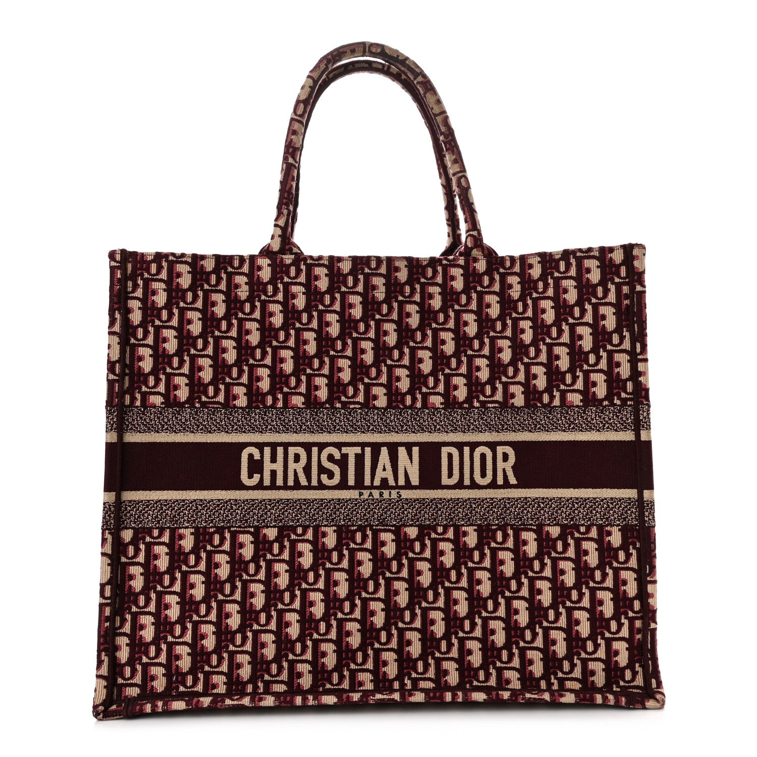 Christian Dior Oblique Large Book Tote Burgundy Multicolor 1 of 10