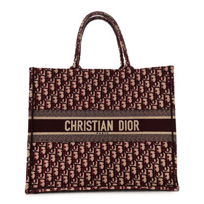 Christian Dior Oblique Large Book Tote Burgundy Multicolor 1 of 10