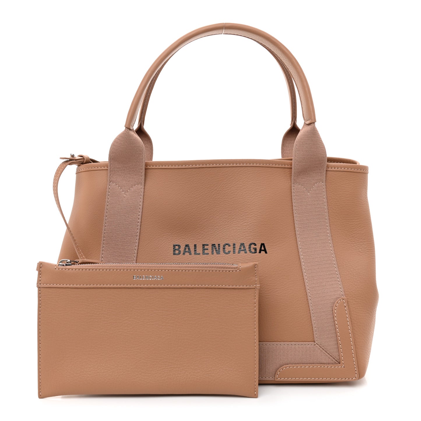 Nappa S Navy Cabas Beige Latte