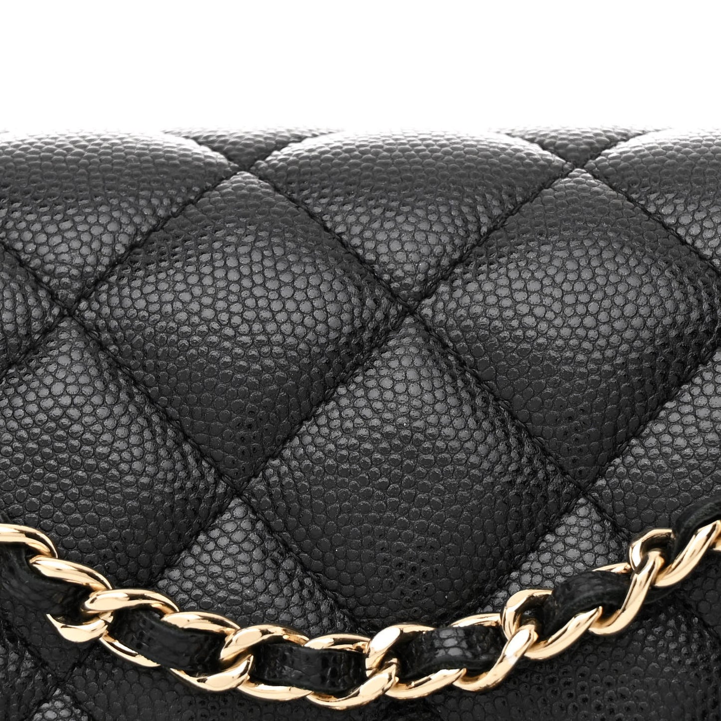 Caviar Quilted Coco Candy Wallet On Chain WOC Black