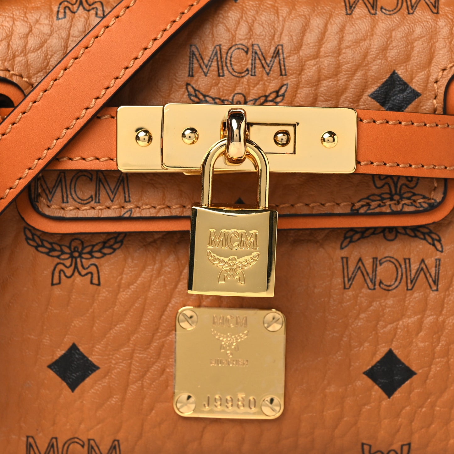 Visetos X-Mini Heritage Top Handle Satchel Cognac