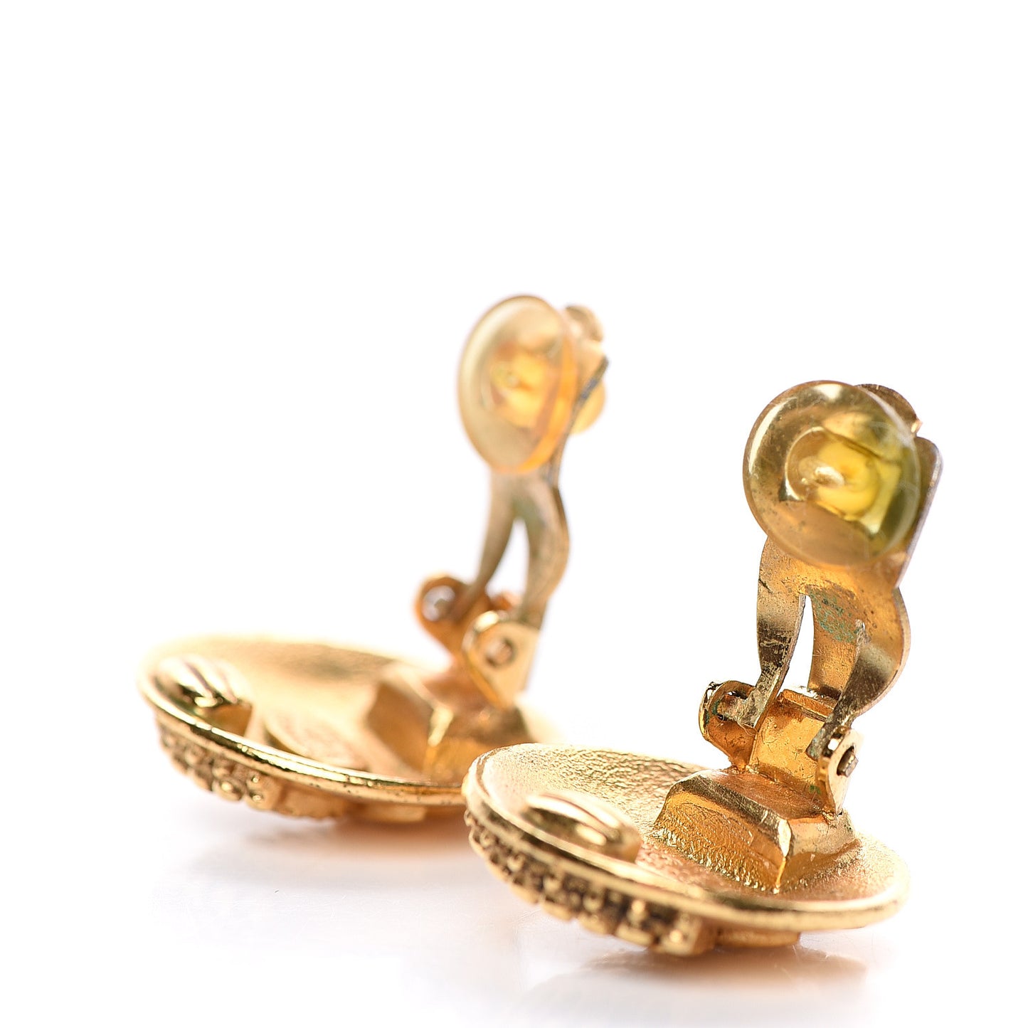CC Crown Clip On Earrings Gold
