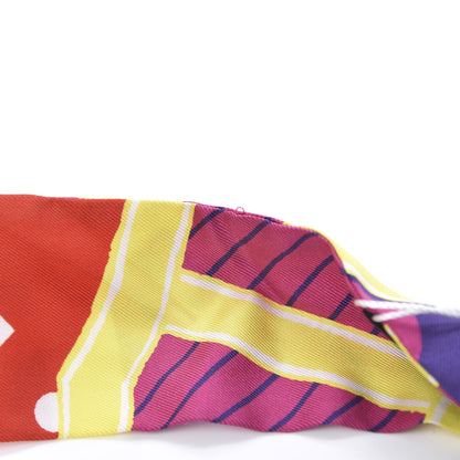 Hermes Silk Jeu de Soie Uniforme Twilly Fuchsia Rouge Multi 5 of 5