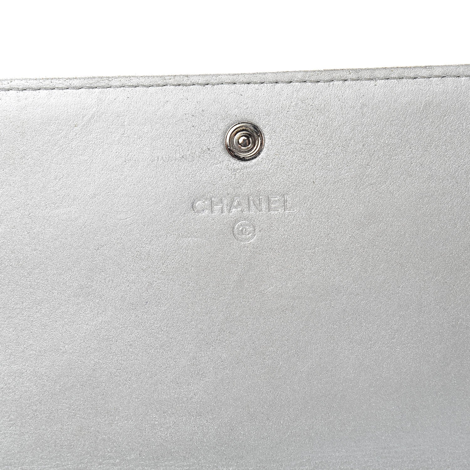 Chanel Lambskin Large CC Flap Wallet Silver 6 of 22
