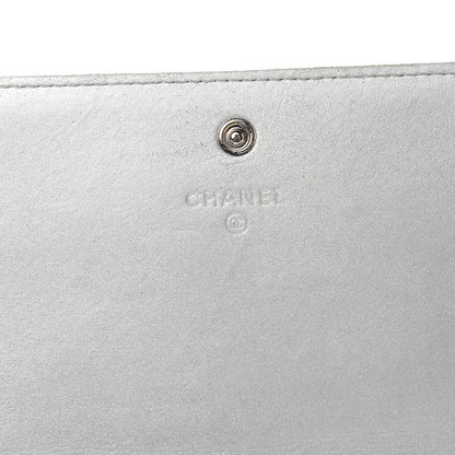 Chanel Lambskin Large CC Flap Wallet Silver 6 of 22