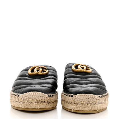 Gucci Nappa Matelasse GG Marmont Espadrille Slippers 36 Black 2 of 11