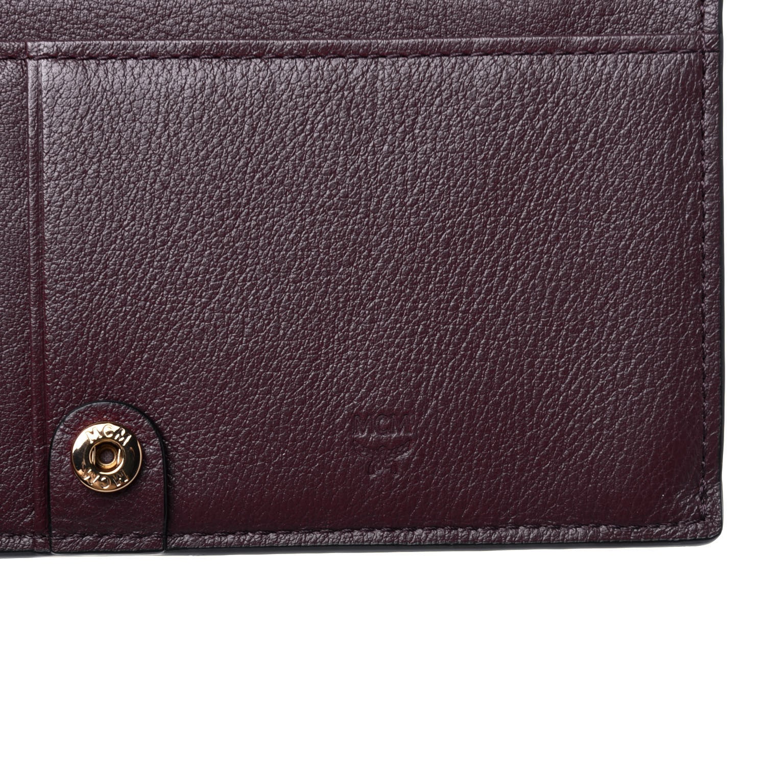 MCM Calfskin Signature Monogram Klara Two Fold Wallet Rustic Brown 6 of 13