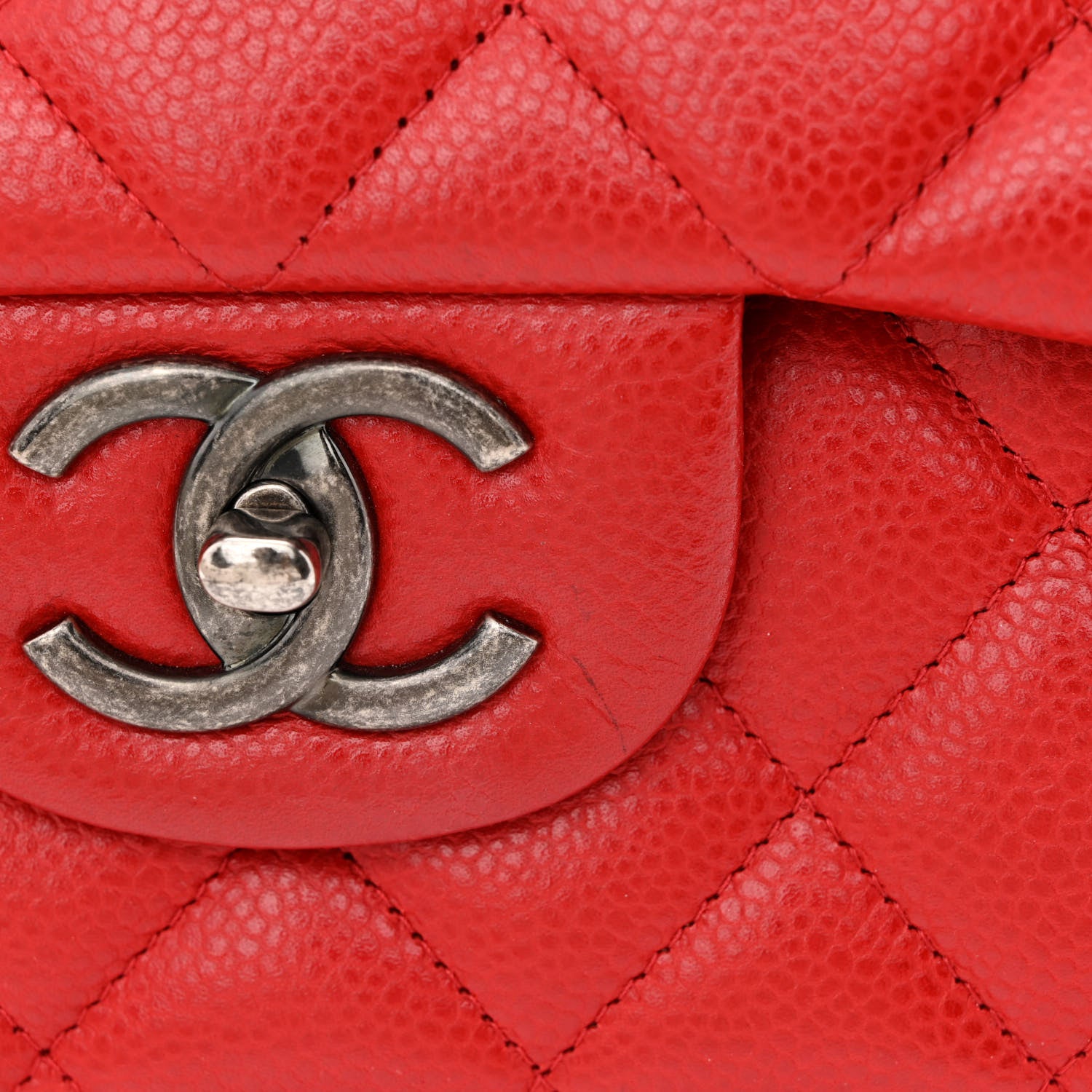 Chanel Caviar Quilted Maxi Double Flap Red 12 of 12
