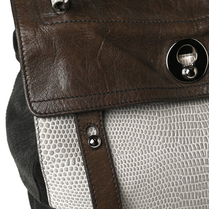 Saint Laurent Calfskin Lizard Embossed Medium Muse Two Brown 23 of 36