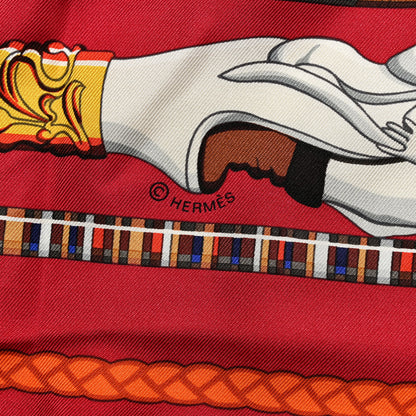 Hermes Silk Les Cannes Scarf 90 Scarf Rouge H Grege Bleu 2 of 4