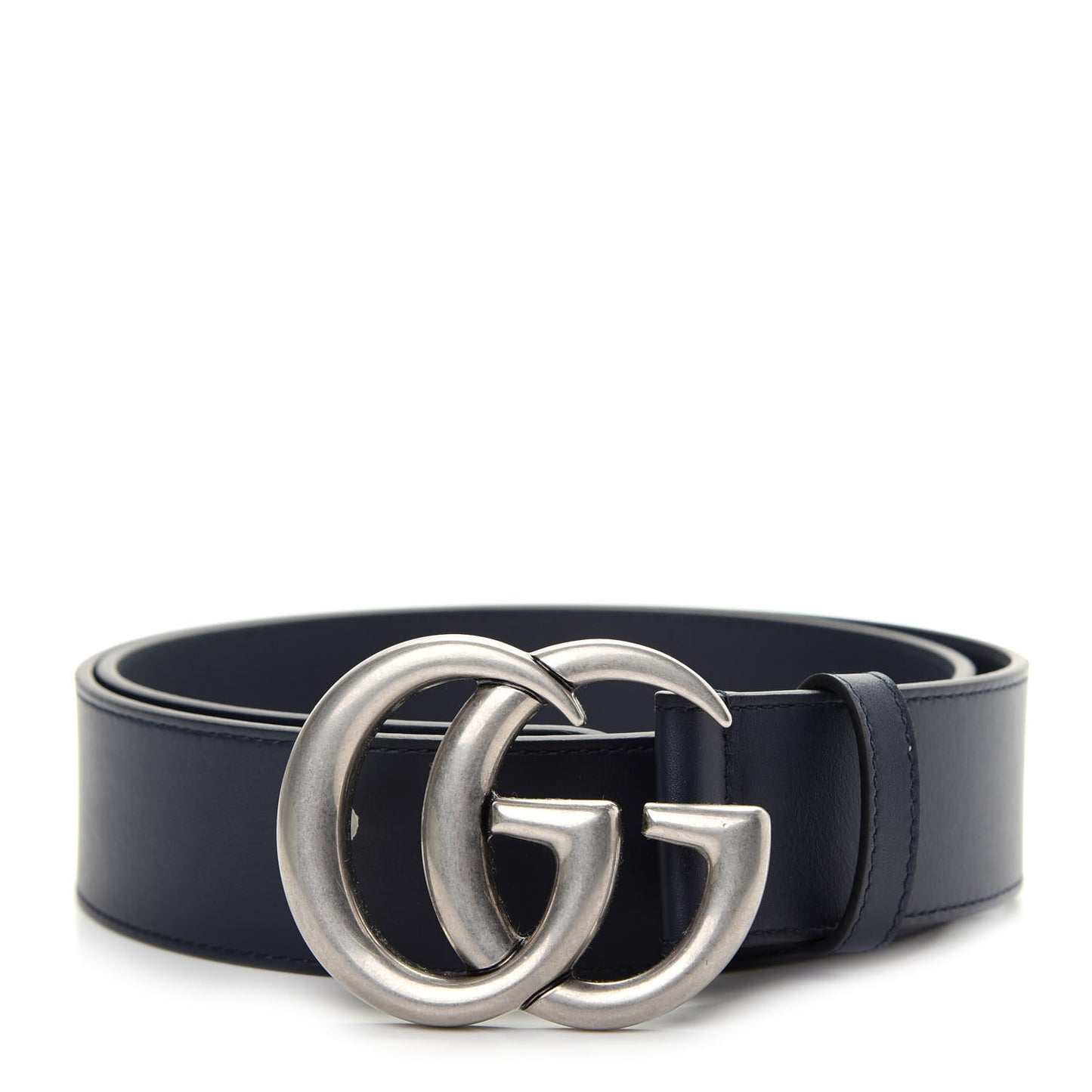Moon Calfskin Nickel Double G 40mm Belt 85 34 Blue