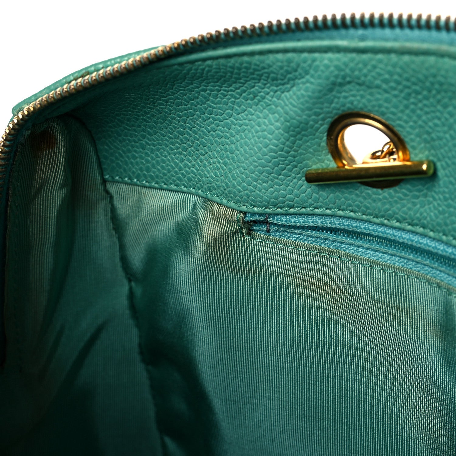 Chanel Caviar CC Large Shoulder Bag Green 16 of 16
