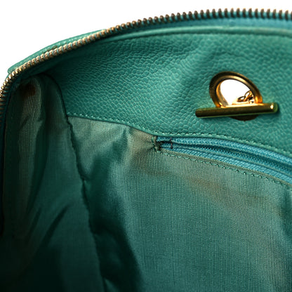 Chanel Caviar CC Large Shoulder Bag Green 16 of 16
