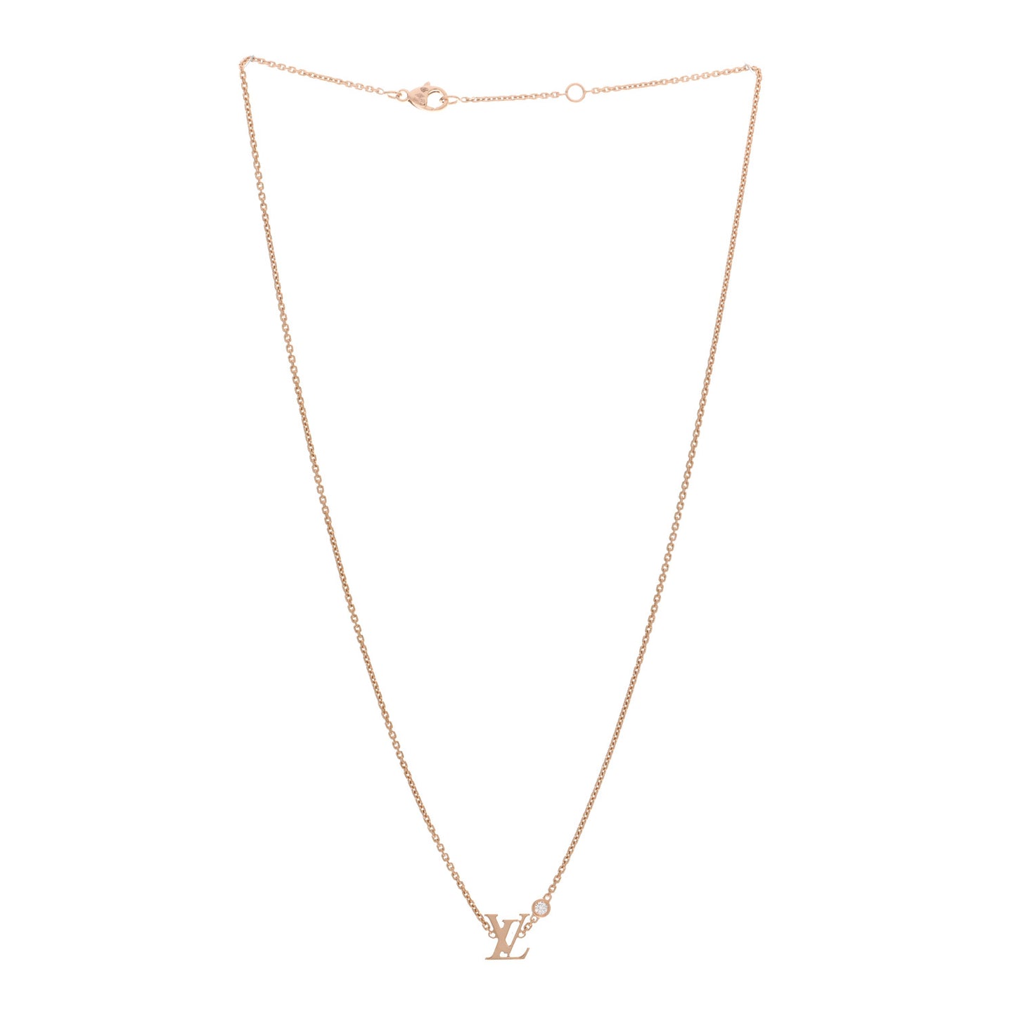 18K Pink Gold Diamond Idylle Blossom LV Pendant Necklace