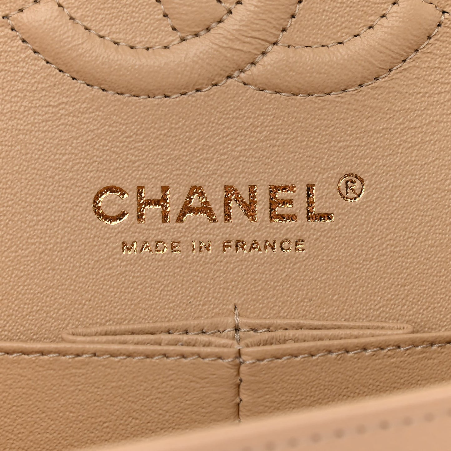 Caviar Quilted Small Double Flap Beige
