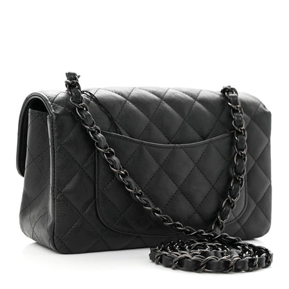 Chanel Crumpled Calfskin Quilted Mini Rectangular Flap So Black 3 of 12