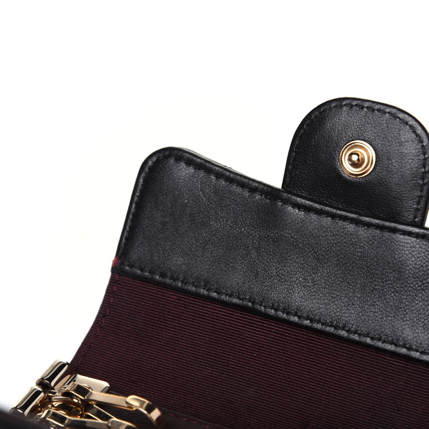 Lambskin Quilted 4 Key Holder Black