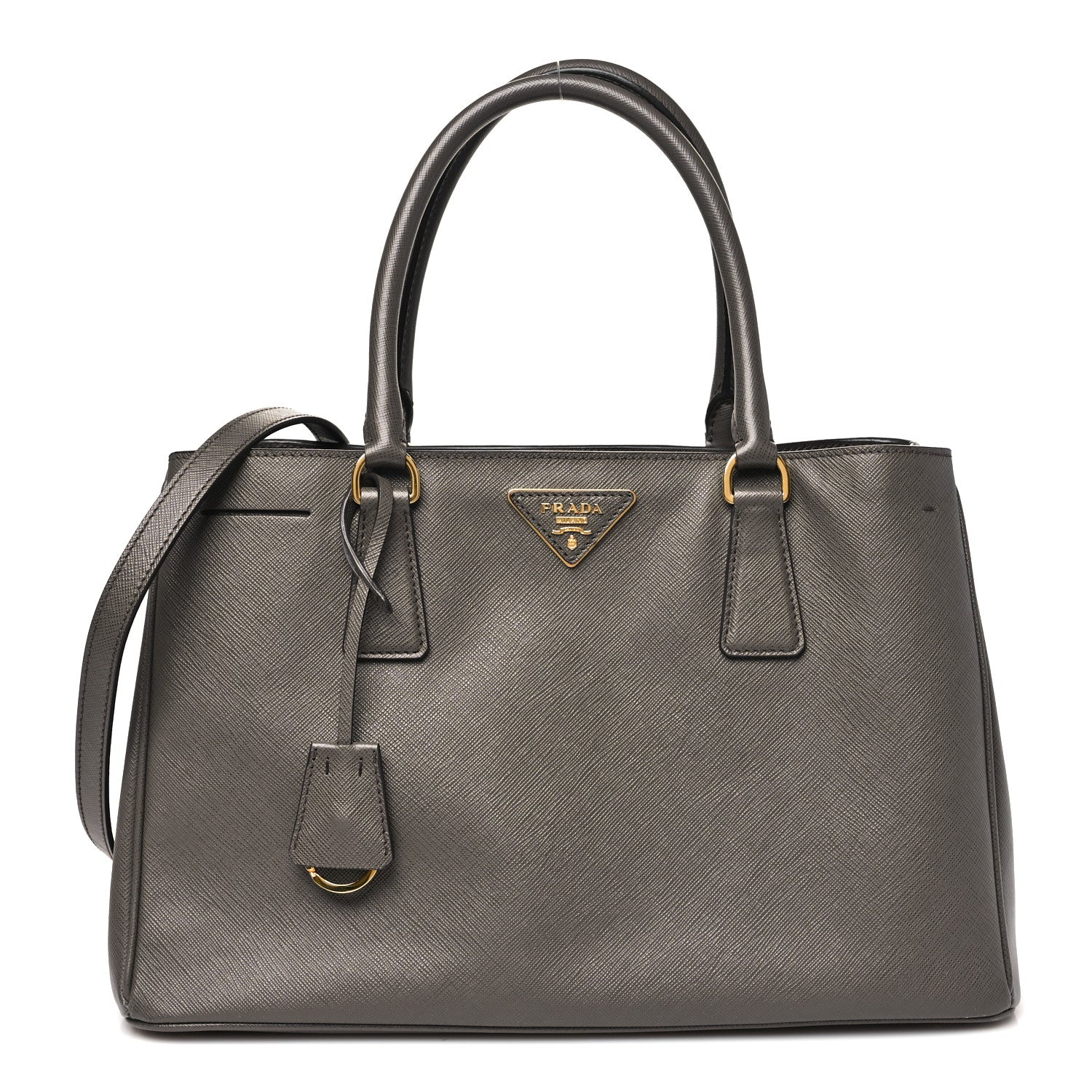 Prada Saffiano Lux Medium Tote Grafite 1 of 10
