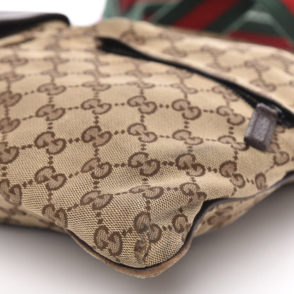 Gucci Monogram Web Medium Double Pocket Messenger Bag Dark Brown 10 of 16