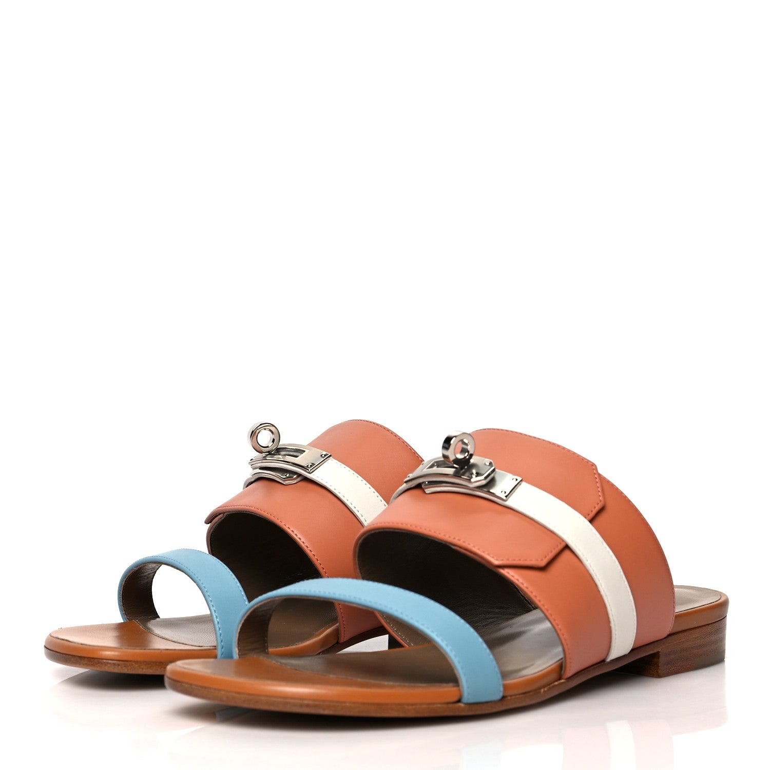 Hermes Calfskin Avenue Sandals 37 Rose Bubinga 3 of 10