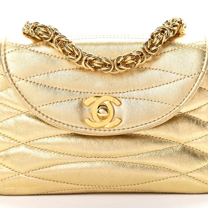 Chanel Metallic Lambskin Quilted Mini Flap Gold 7 of 10