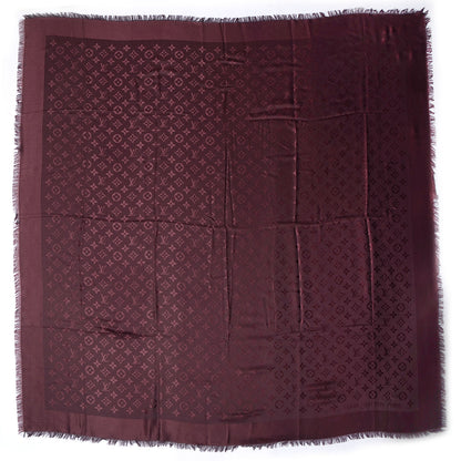 Louis Vuitton Wool Silk Monogram Shawl Amarante 3 of 5