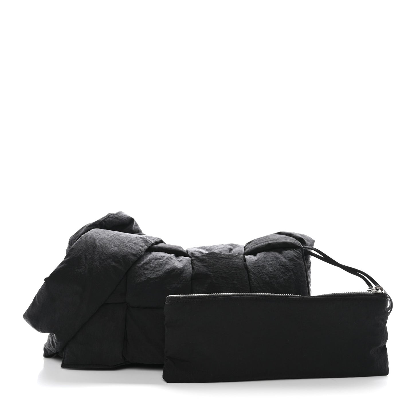 Nylon Intrecciato Padded Tech Cassette Bag Black