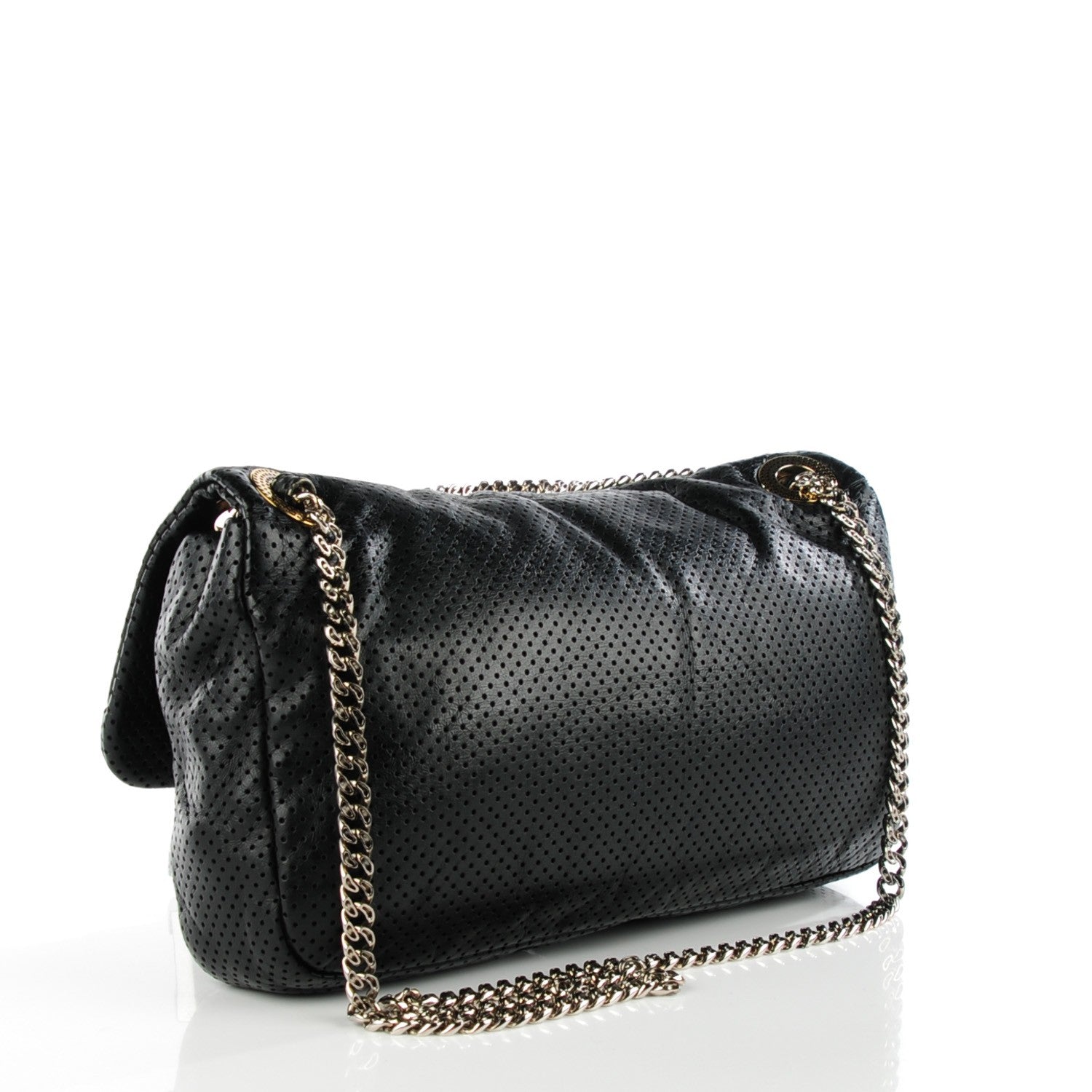 Chanel Calfskin Perforated Large Drill Flap Black 3 of 8