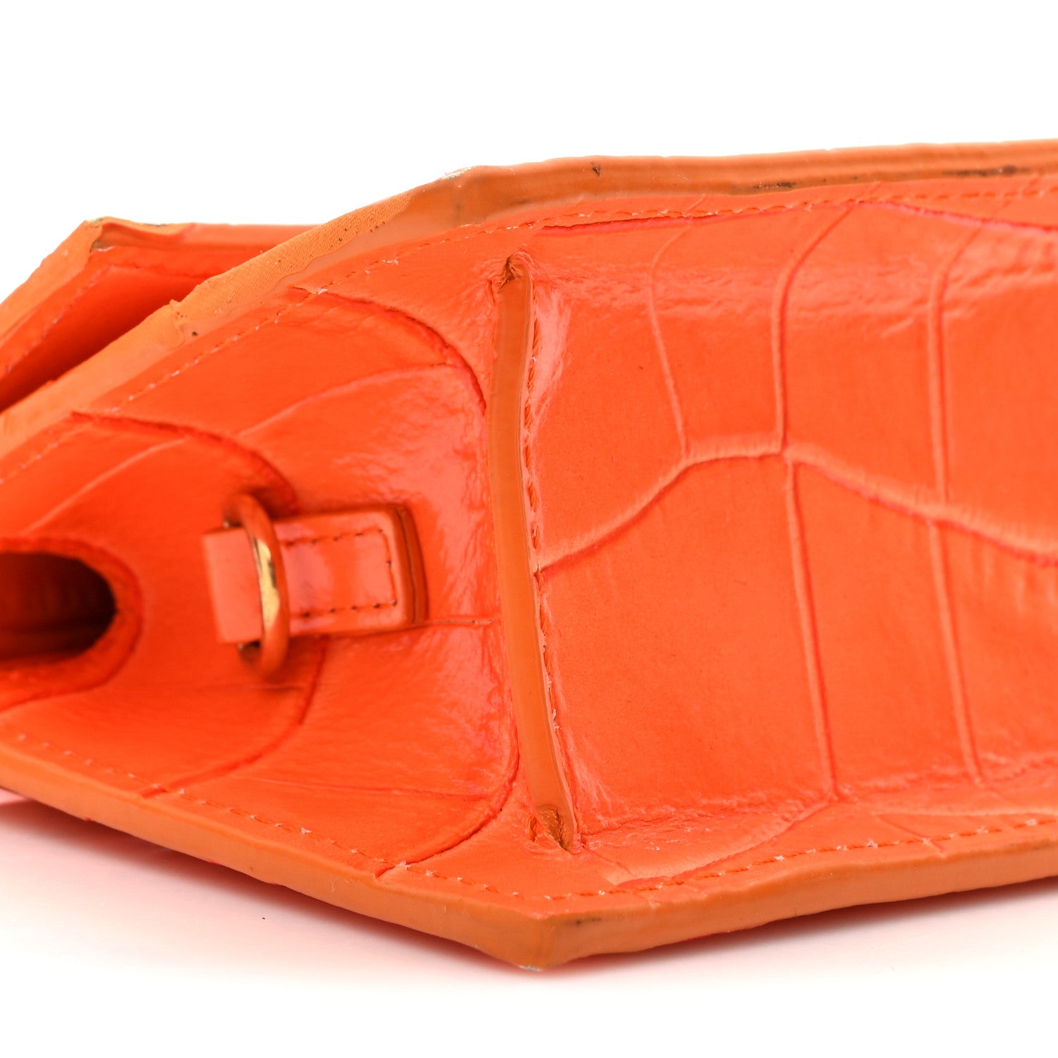 Jacquemus Calfskin Crocodile Embossed Le Chiquito Orange 9 of 16