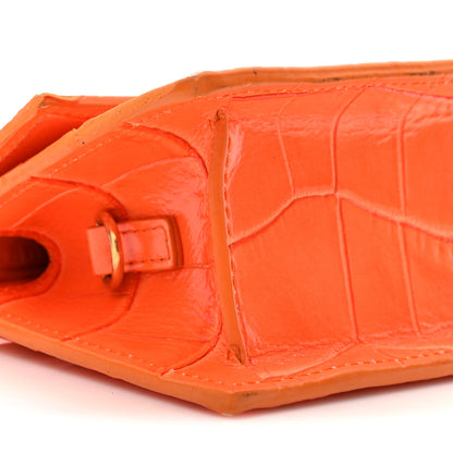Jacquemus Calfskin Crocodile Embossed Le Chiquito Orange 9 of 16