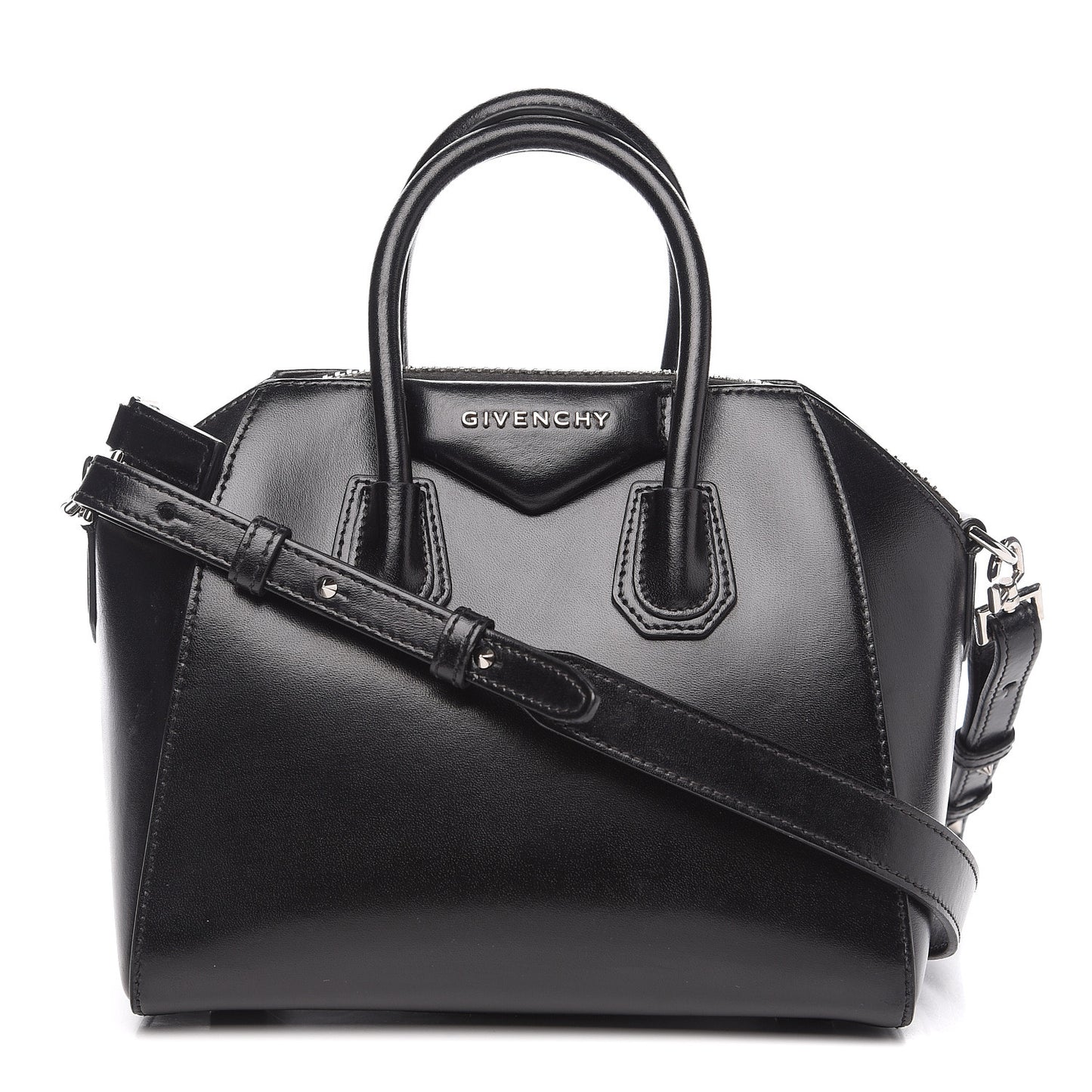 Shiny Lord Calfskin Mini Antigona Black