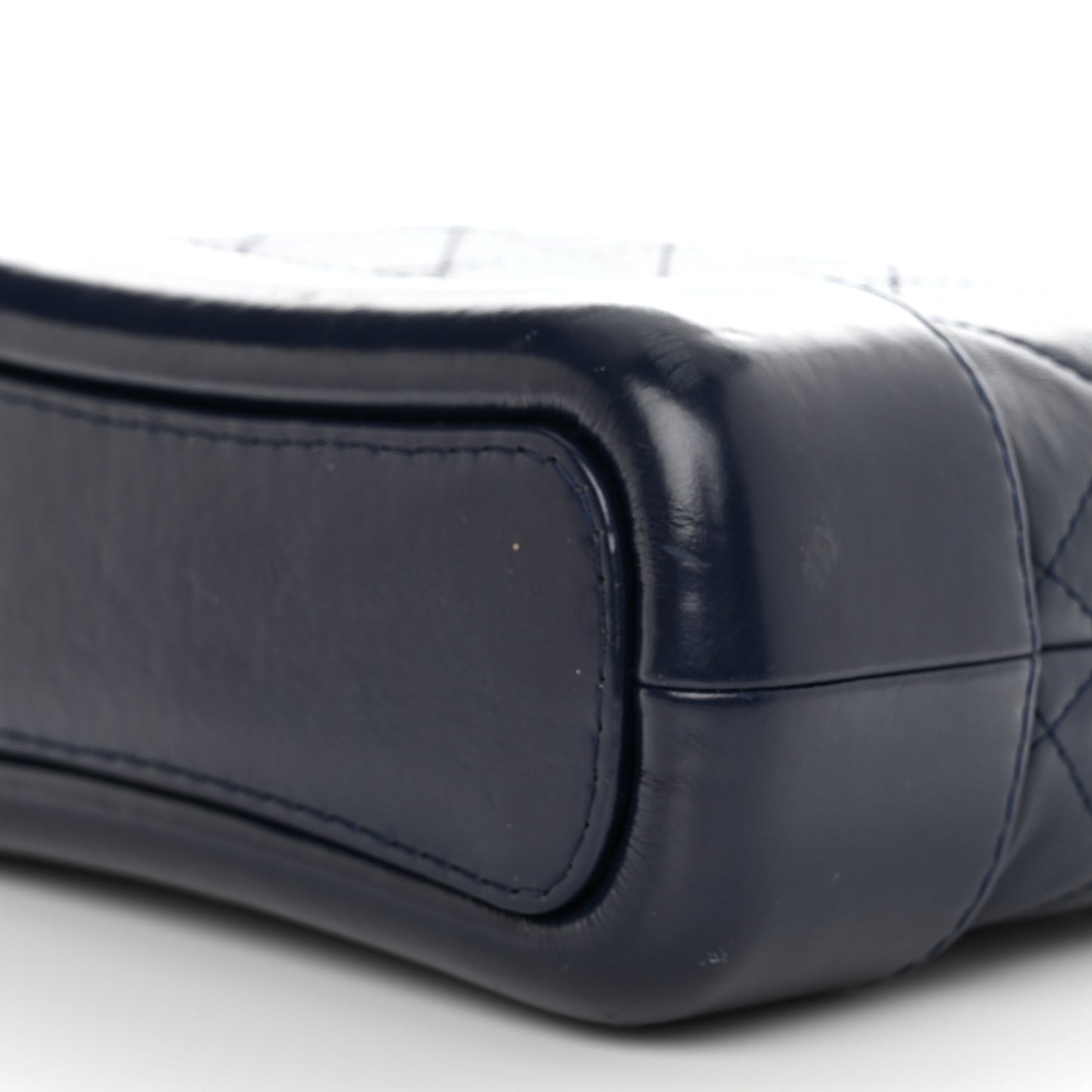 Aged Calfskin Quilted Small Gabrielle Hobo Navy