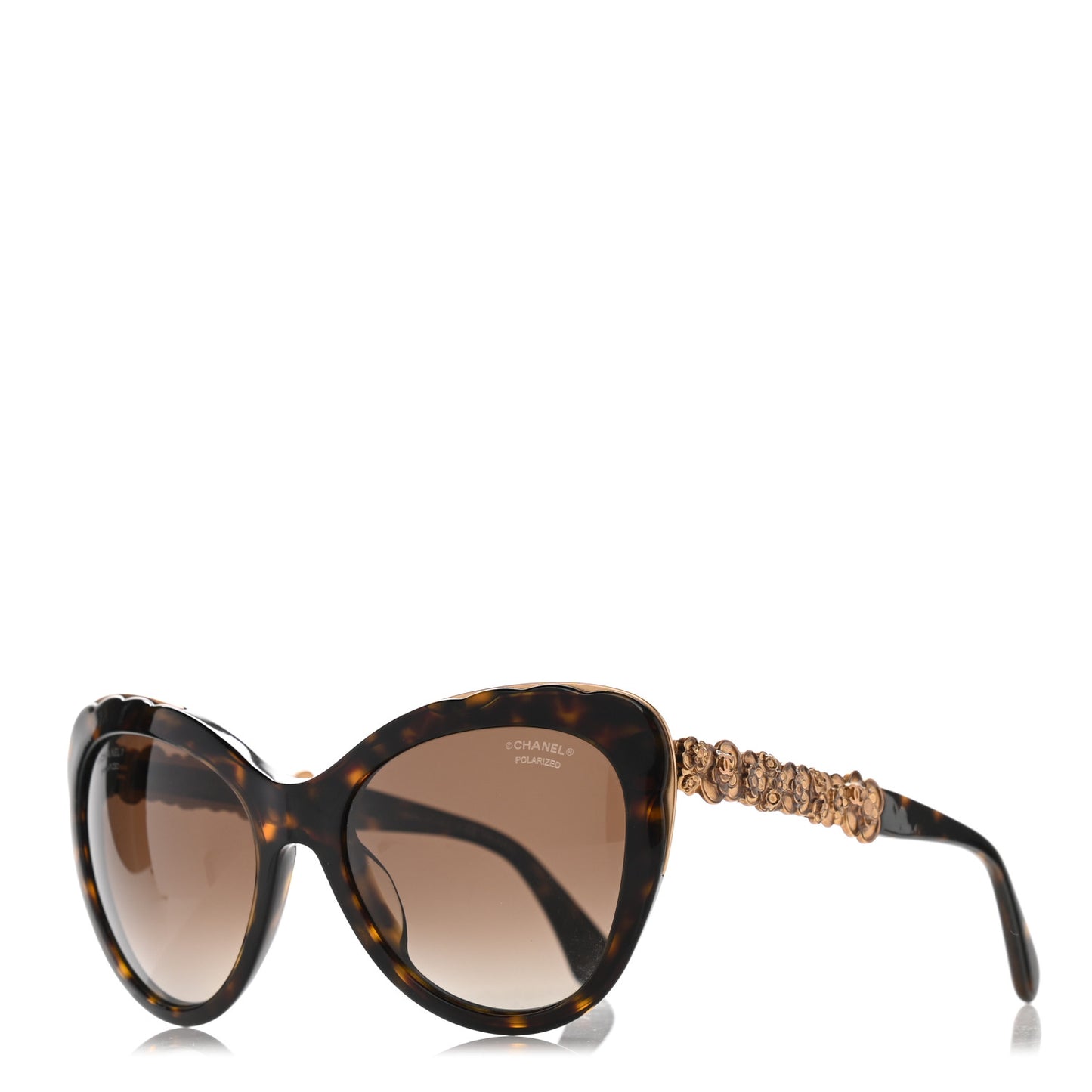 Acetate Polarized Bijou Cat Eye Sunglasses 5354 Black