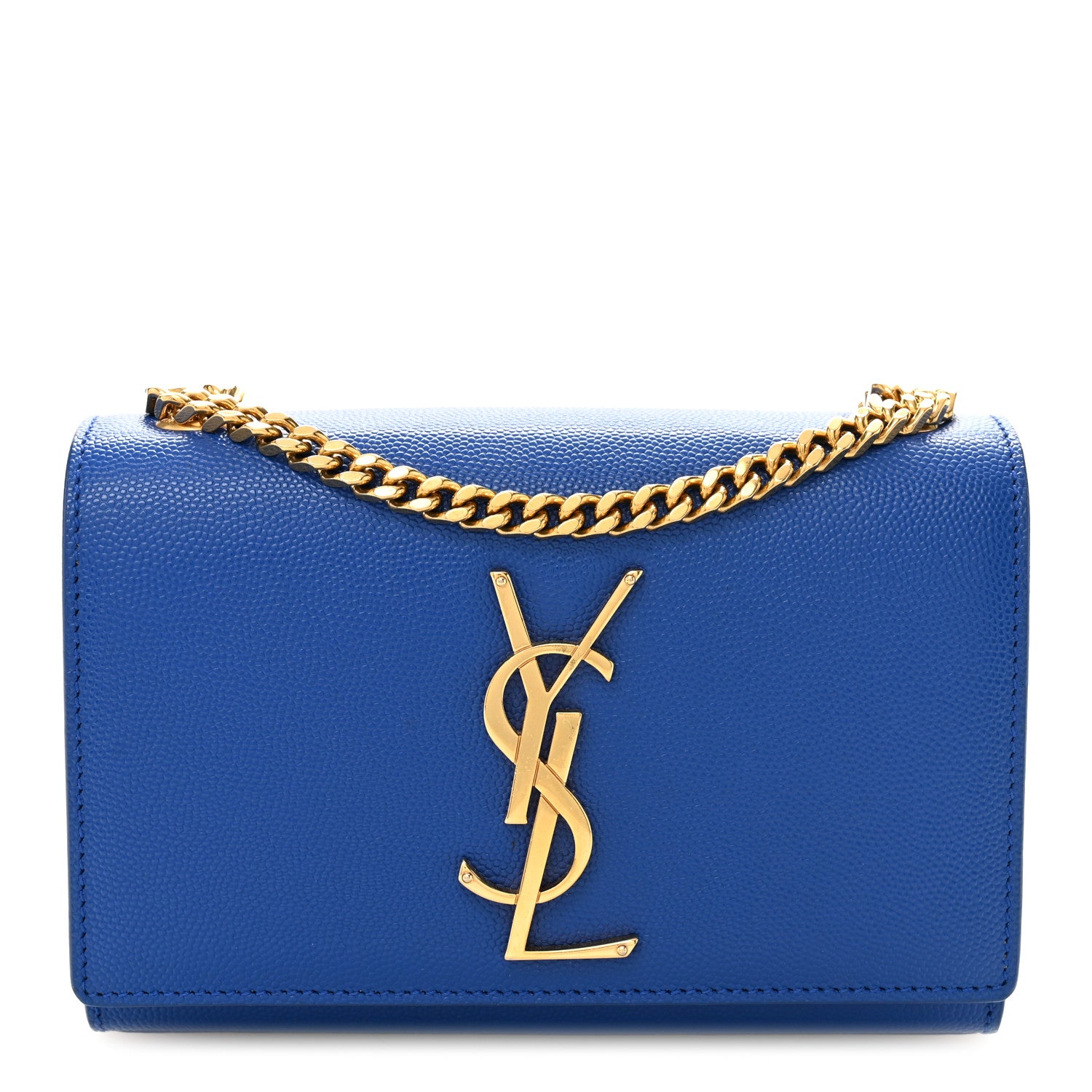 Saint Laurent Grain De Poudre Small Classic Monogram Kate Satchel Royal Blue 1 of 9