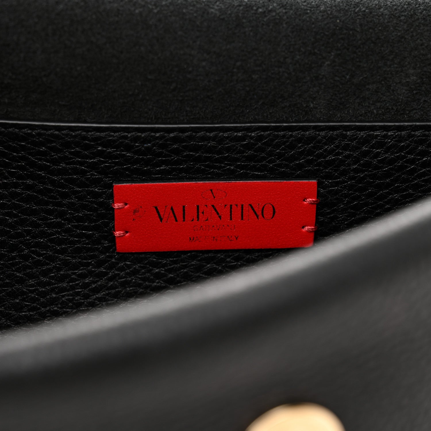 Valentino Garavani Pebbled Calfskin Rockstud Double Flap Crossbody Bag Black 6 of 14