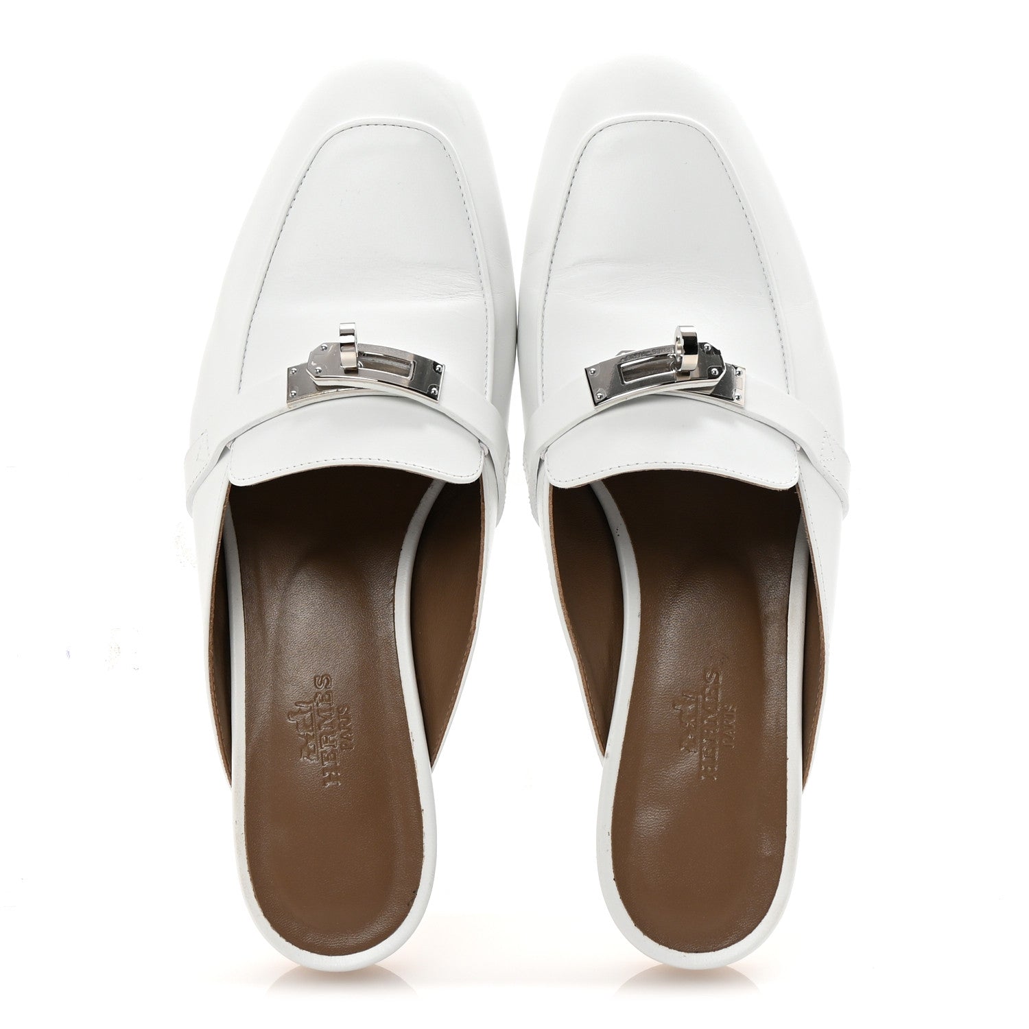Hermes Calfskin Oz Mules 37.5 White 2 of 10