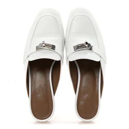 Hermes Calfskin Oz Mules 37.5 White 2 of 10