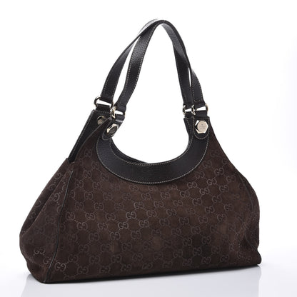 Gucci Monogram Suede Medium Charmy Shoulder Bag Dark Brown 2 of 9
