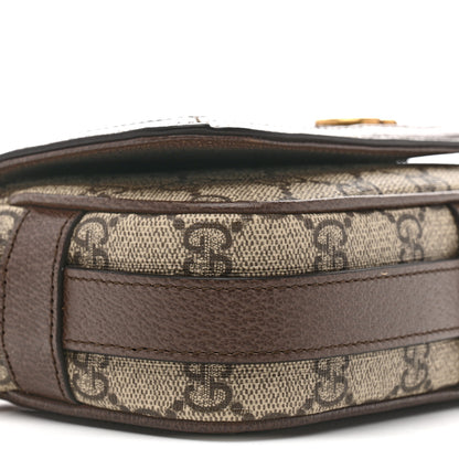 Gucci GG Supreme Monogram Web Mini Ophidia Flap Shoulder Bag Brown 9 of 14