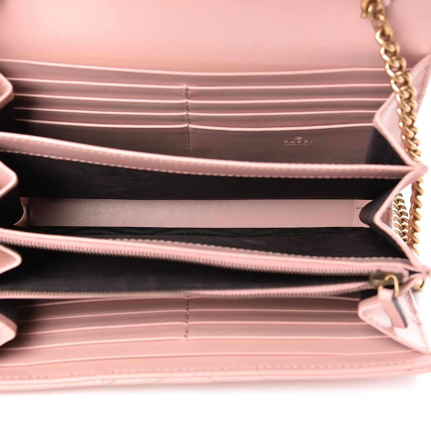 Calfskin Matelasse GG Marmont Chain Wallet Perfect Pink