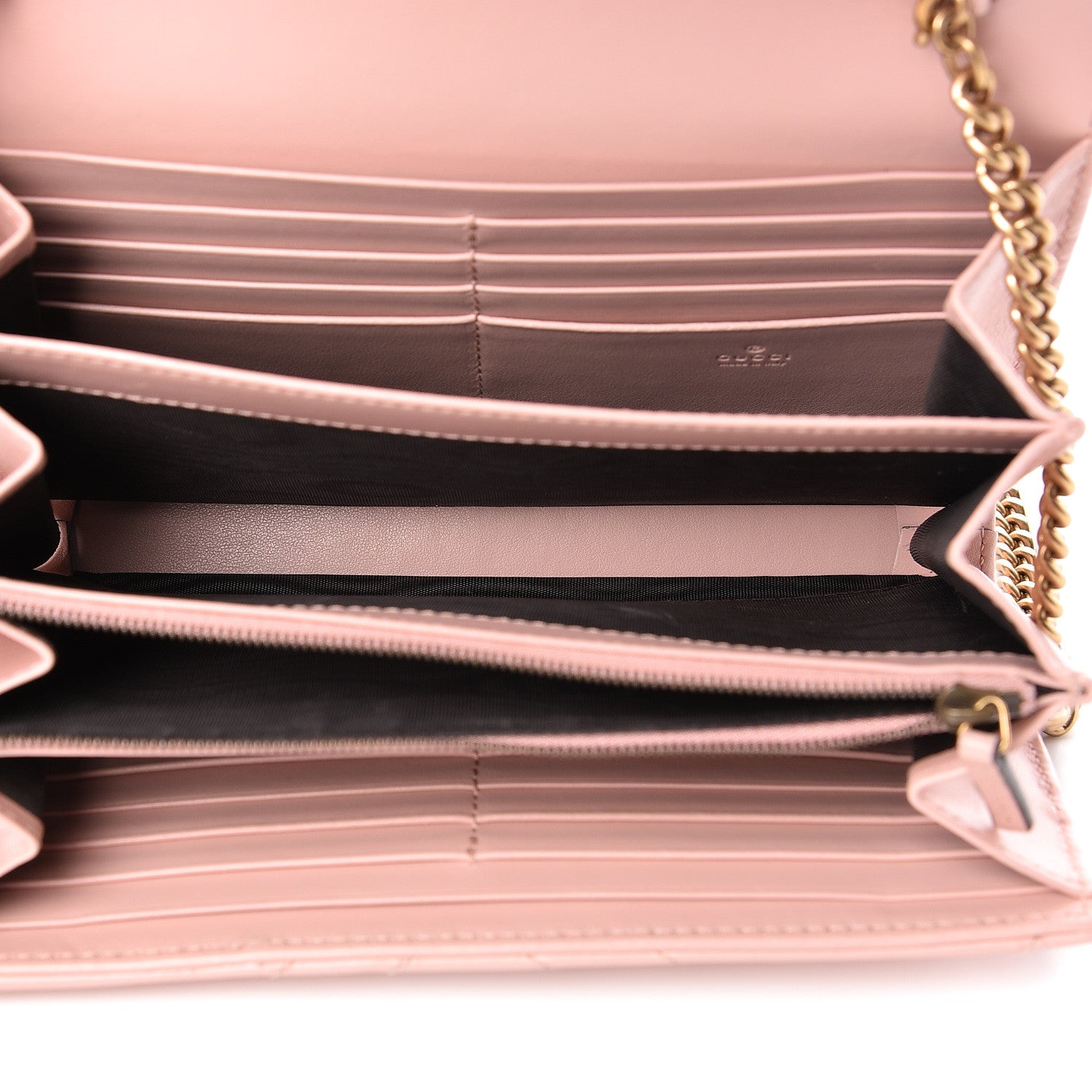 Gucci Calfskin Matelasse GG Marmont Chain Wallet Perfect Pink 5 of 14